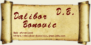 Dalibor Bonović vizit kartica